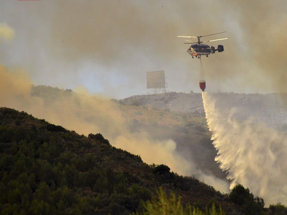 Incendio que afecta a la Sierra de la Calderona.