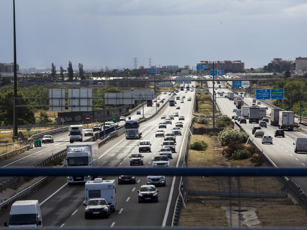 La Ronda Norte de Zaragoza fue una de las vías que más volumen de tráfico soportó durante la primera jornada de la operación salida.