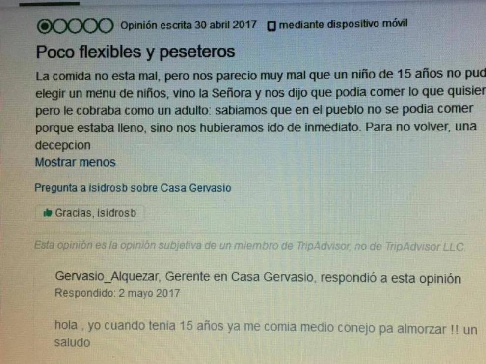 Fotografía de la ingeniosa respuesta.