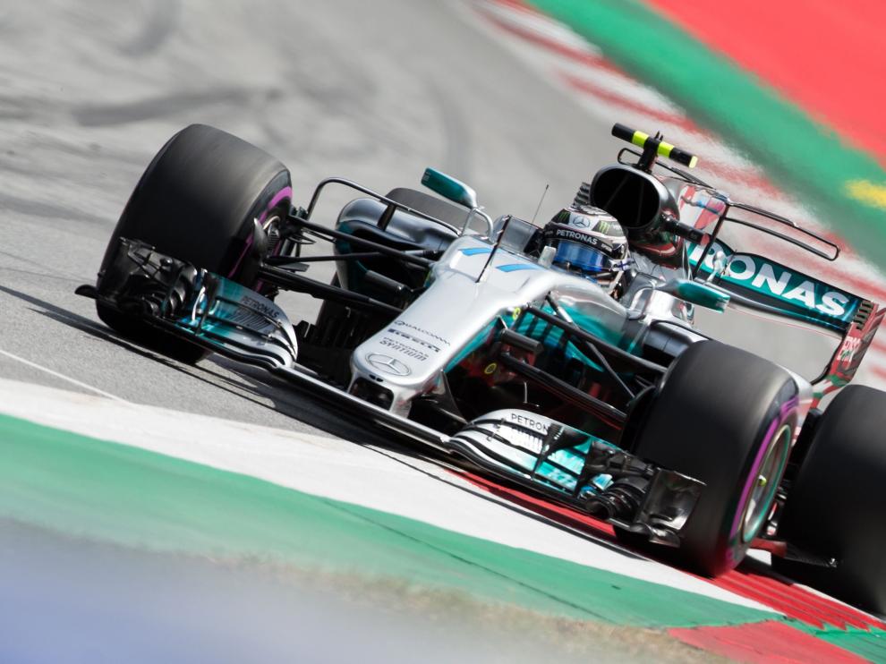 Bottas durante la clasificación.