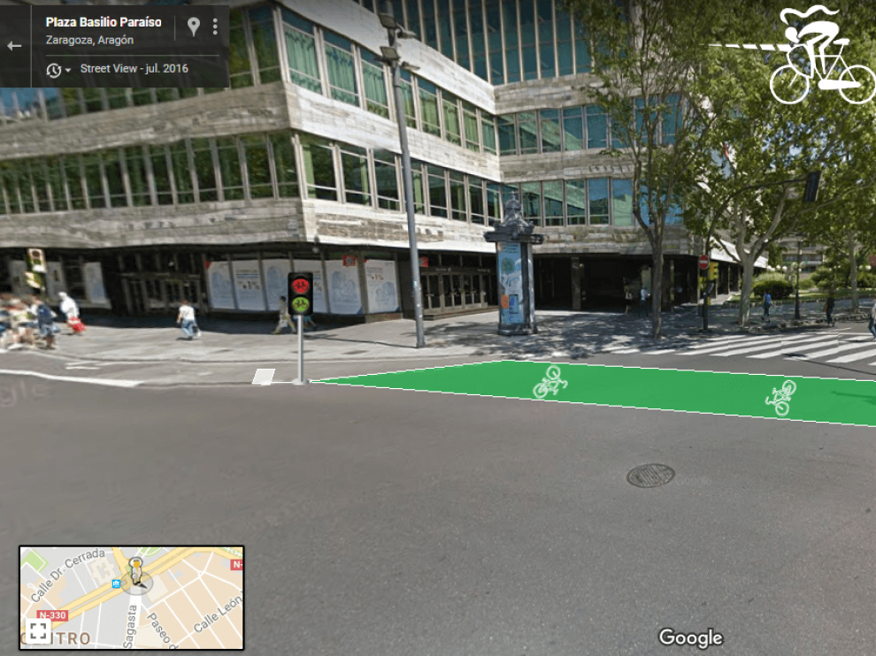 Así quedaría el carril bici de paseo de Sagasta