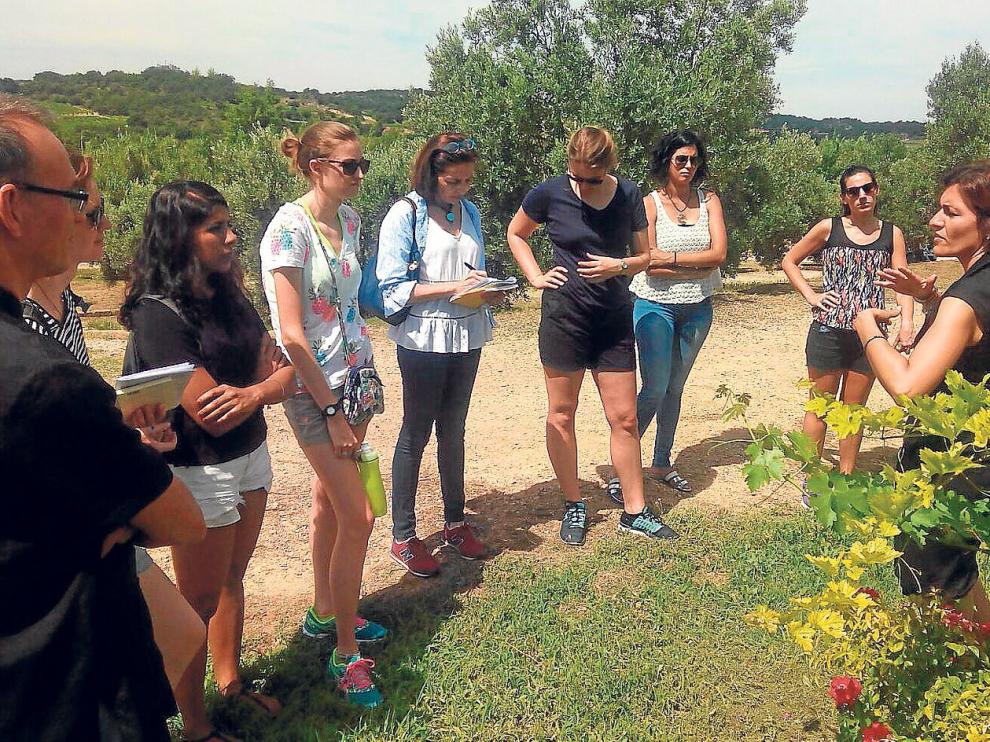 Los estudiantes visitaron las instalaciones de la bodega Blecua donde se les explicó la elaboración artesanal de su vino.