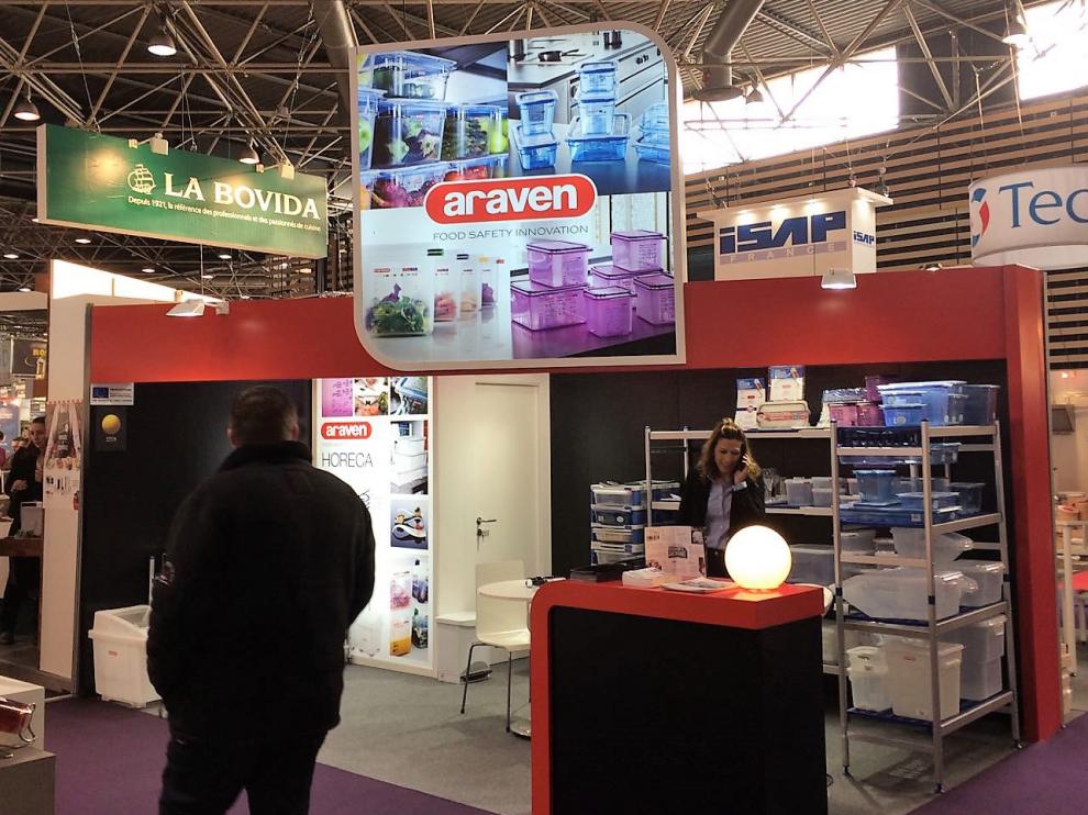 Expositor de Araven en la feria Sirha de Francia.