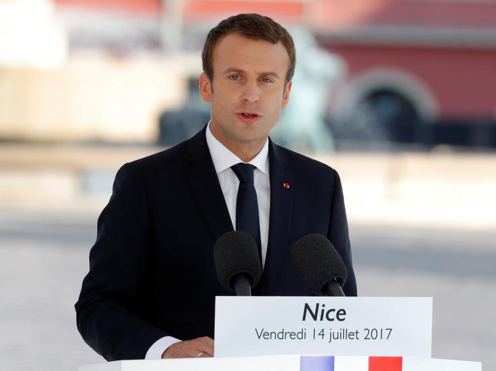 Macron, en el homenaje a las víctimas del atentado de Niza.