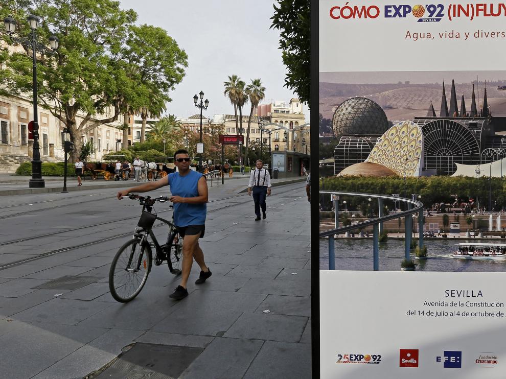 La exposición en el centro de Sevilla.