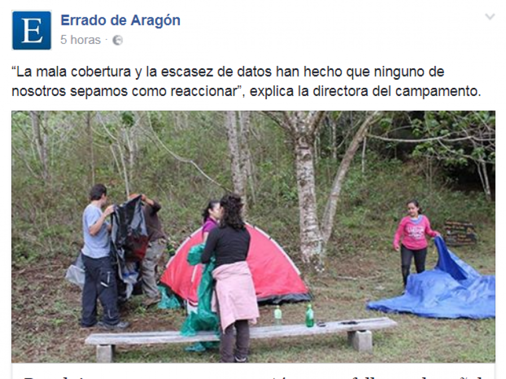 Imagen de la publicación del artículo en Facebook