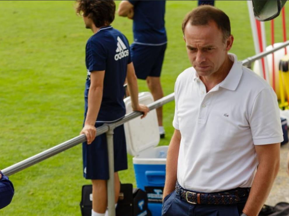 Christian Lapetra, el presidente del Real Zaragoza, llegó este martes a Boltaña.
