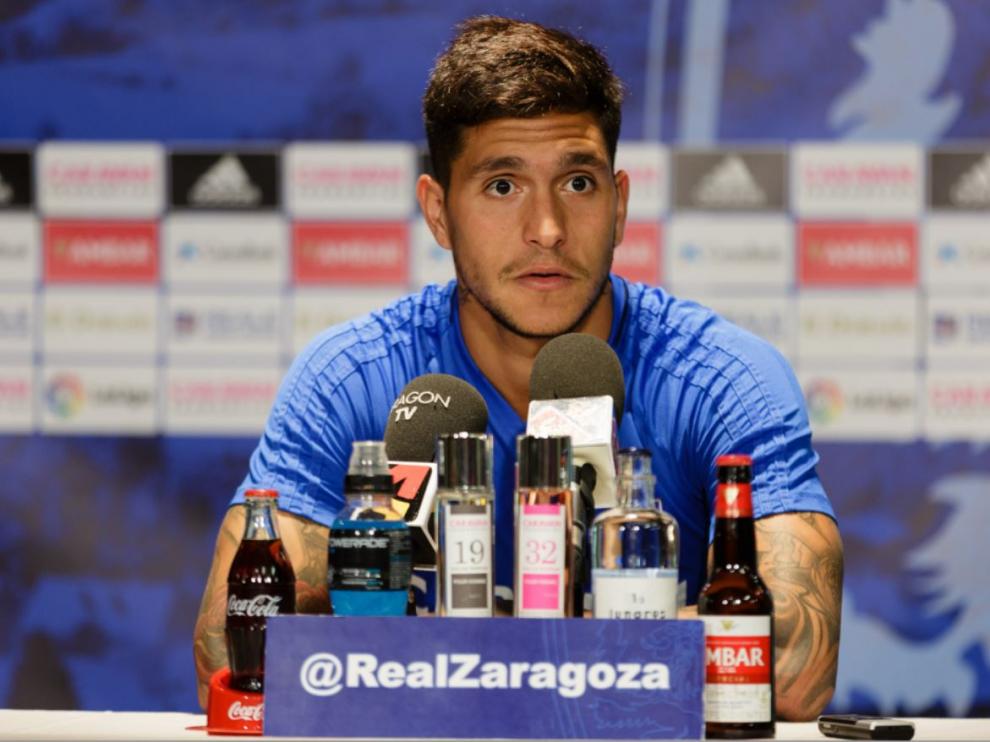 Jesús Valentín durante su rueda de prensa en Boltaña