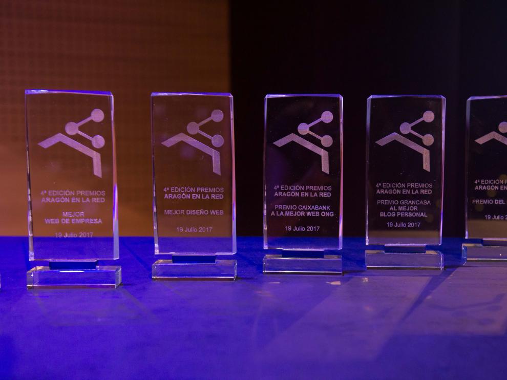 Galardones que se entregaron en la cuarta edición de los premios Aragón en la Red.