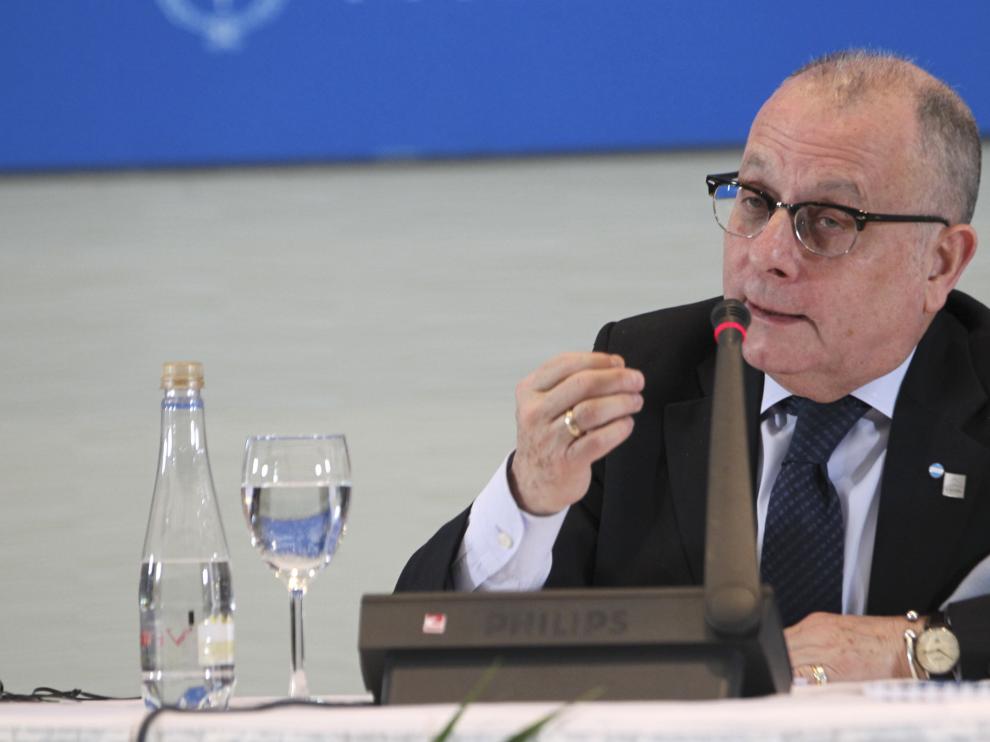 El canciller argentino, Jorge Faurie, en la cumbre semestral de jefes de Estado de Mercosur, celebrada en Mendoza (Argentina).