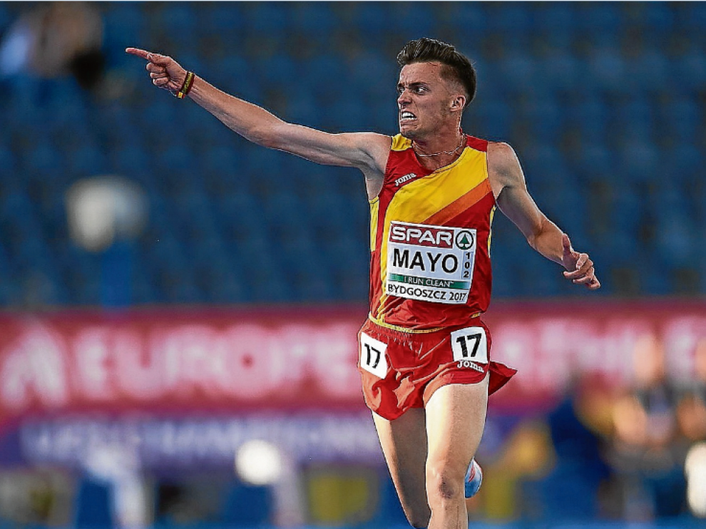 Mayo celebra la medalla de oro en 10.000 metros durante el reciente Europeo sub 23.