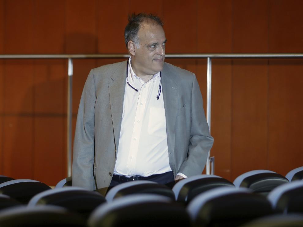 El presidente de LaLiga, Javier Tebas, en una imagen de este viernes.