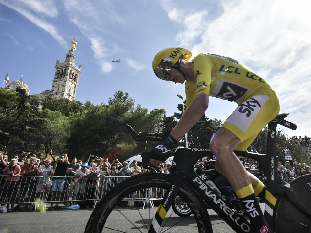 Chris Froome en una imagen de este sábado.