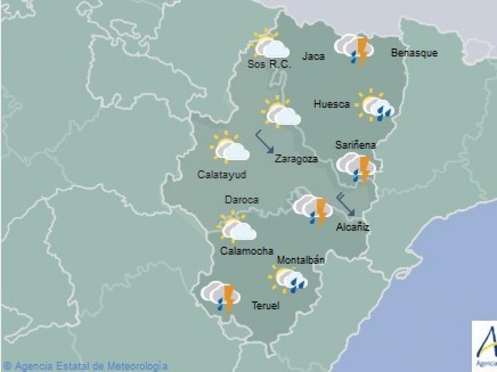 Alerta por tormentas muy intensas en las tres provincias aragonesas