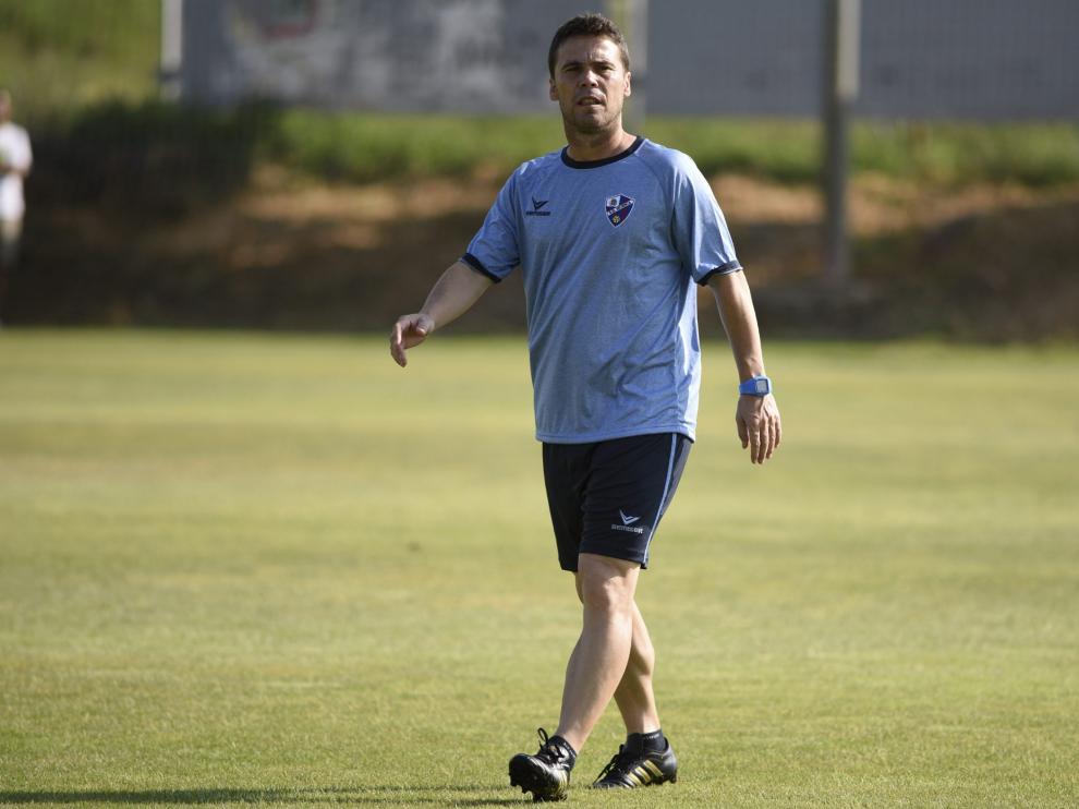 Rubi durante el entrenamiento de ayer, en la ECA.