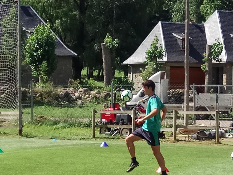 Gonzalo Melero, durante la sesión de entrenamiento