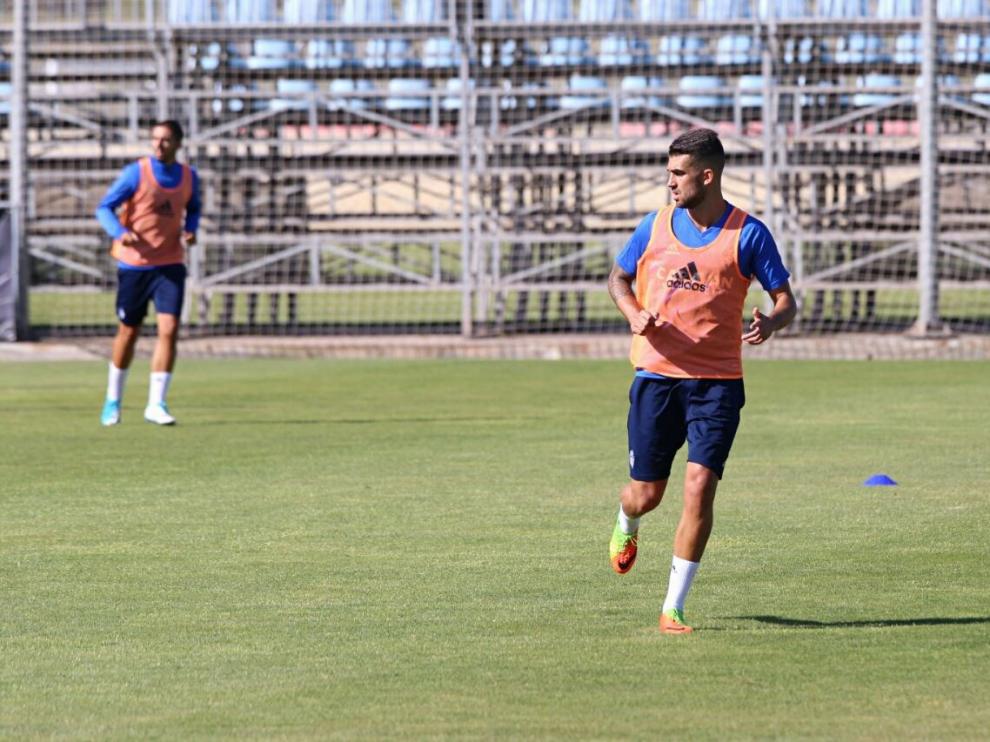 Alain Oyarzun, en un momento de un partidillo de entrenamiento