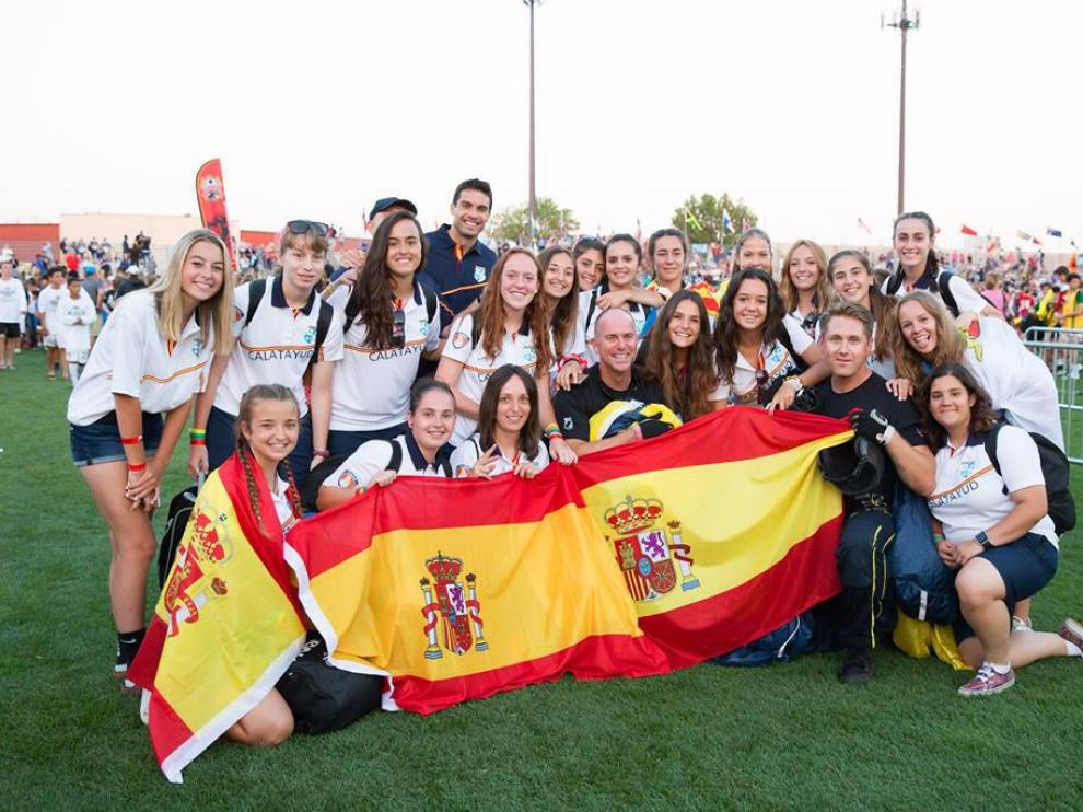 Las jugadoras posan sobre el césped del National Sports Center de Blaine, Minnesota (EE. UU.).