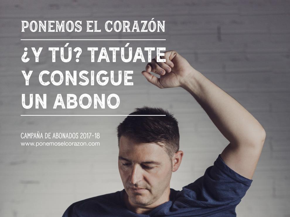 Imagen de la campaña 'Ponemos el corazón' del Huesca.