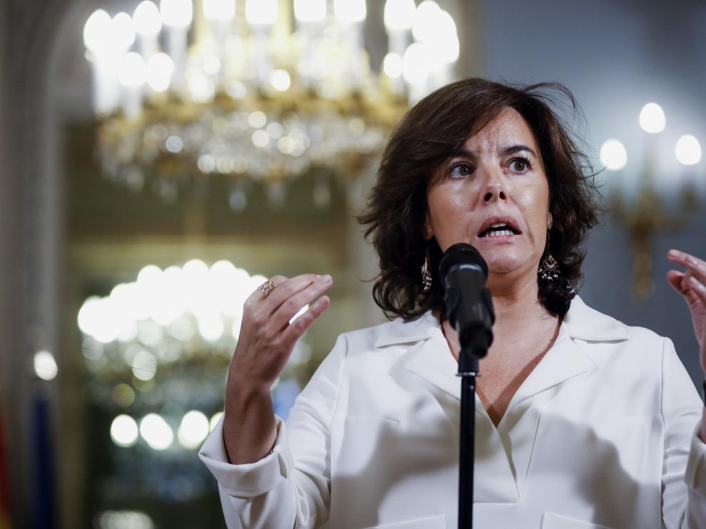 La vicepresidenta del Gobierno, Soraya Sáenz de Santamaría.