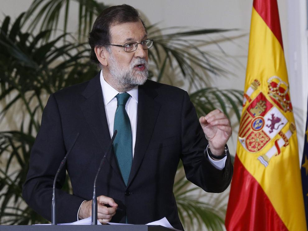 Mariano Rajoy en el acto de entrega en el Palacio de la Moncloa de las medallas de oro al mérito en el trabajo.