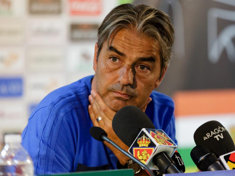 Natxo González tras el partido contra el Logroñés.