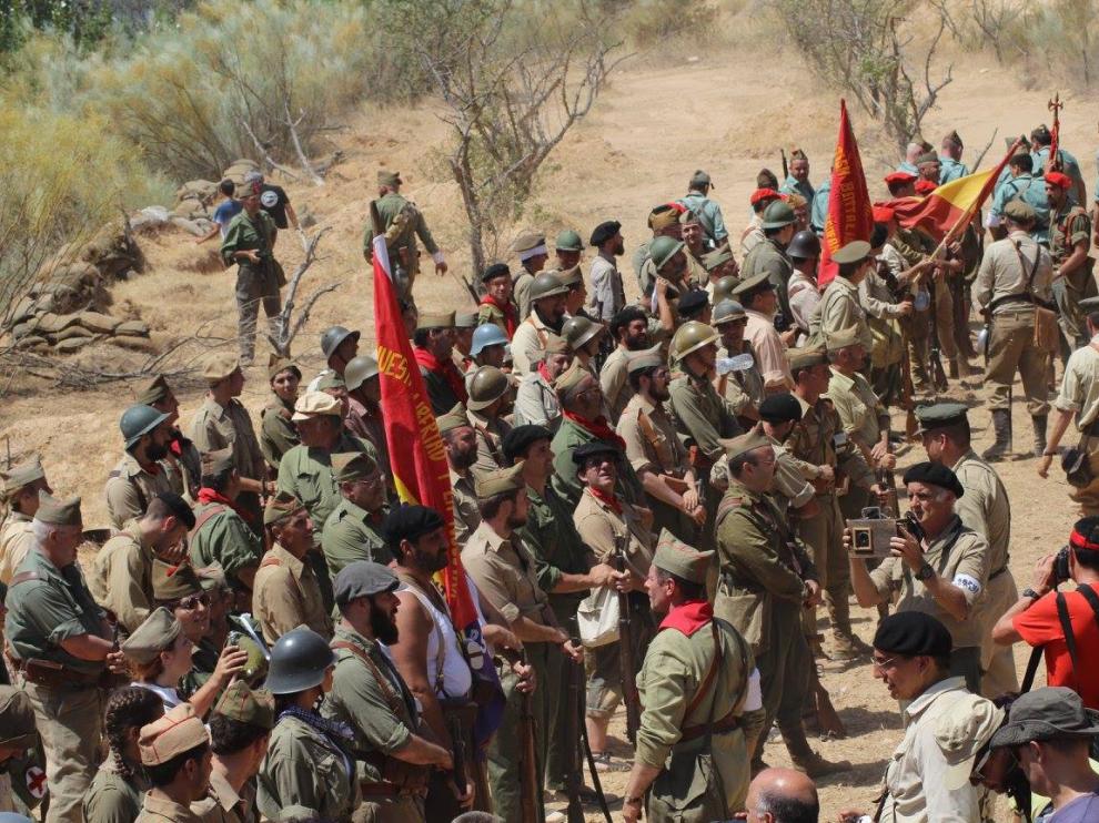 Recreación de uno de los combates de la Batalla del Ebro.