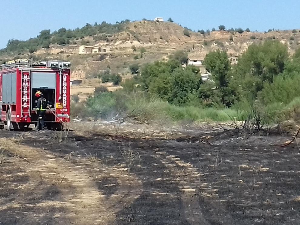 Incendio agrícola en Antenza