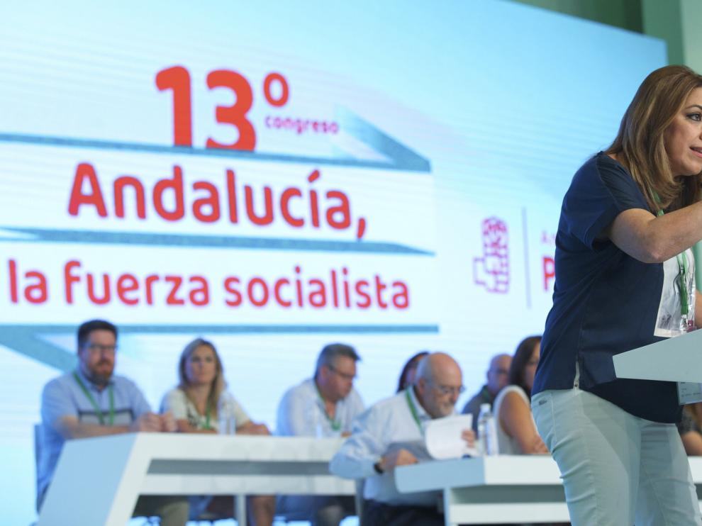 Susana Díaz este sábado durante su intervención ante el Plenario del 13 Congreso Regional del PSOE-Andalucía.