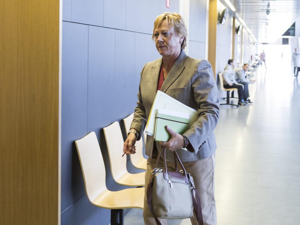 La exalcaldesa Marisol Aured entra a declarar en el juicio, en octubre del año pasado.