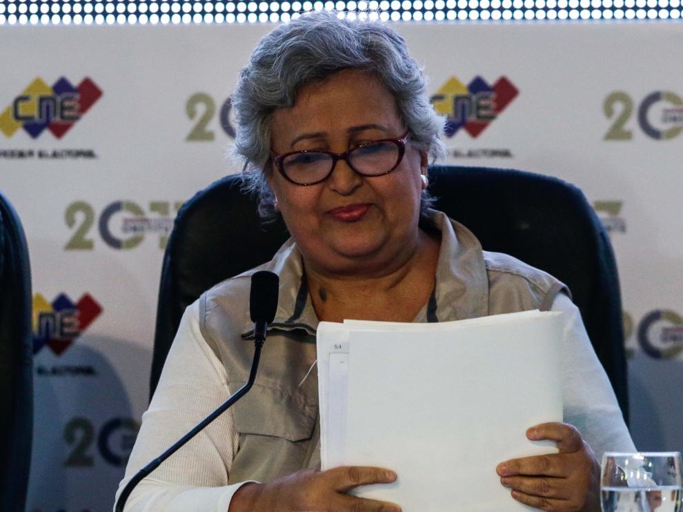 La presidenta del Consejo Nacional electoral en Venezuela.