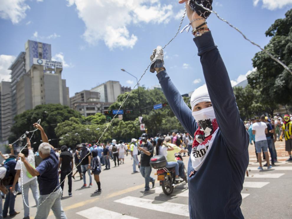 Protestas en rechazo a la Asamble Nacional Constituyente este domingo en Venezuela.