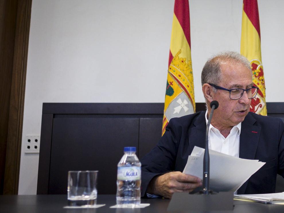 El consejero de Hacienda y Administración Pública del Gobierno de Aragón, Fernando Gimeno, este jueves