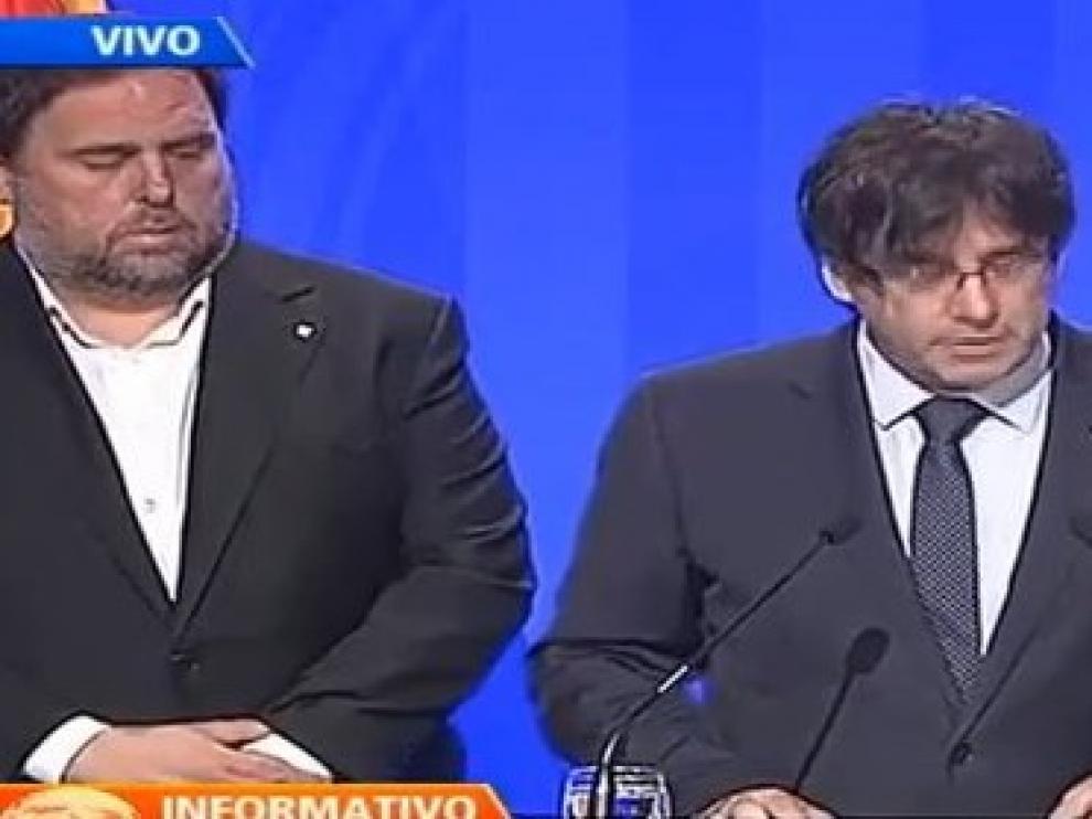 Puigdemont comparece en rueda de prensa junto a Ada Colau