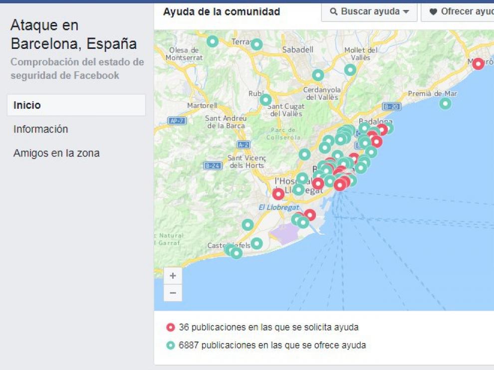 Facebook activa la comprobación de estado de seguridad para sus usuarios en Barcelona.