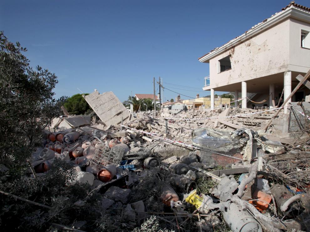Estado en el que quedó la vivienda tras la primera explosión