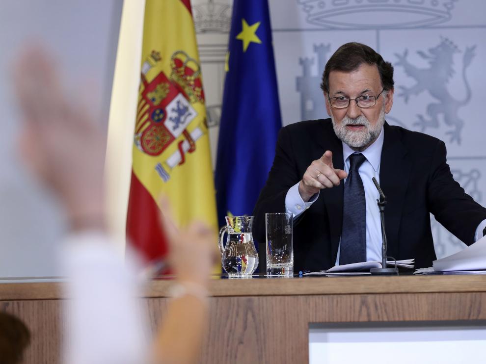Rajoy en la rueda de prensa tras el Consejo de Ministros.