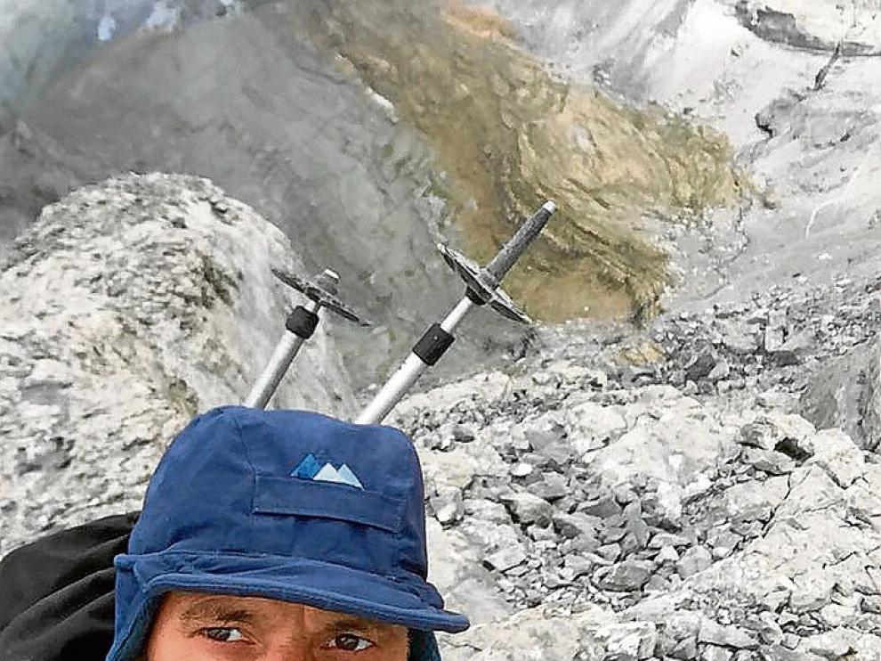 Carlos Portalés, en la ascensión a Monte Perdido.