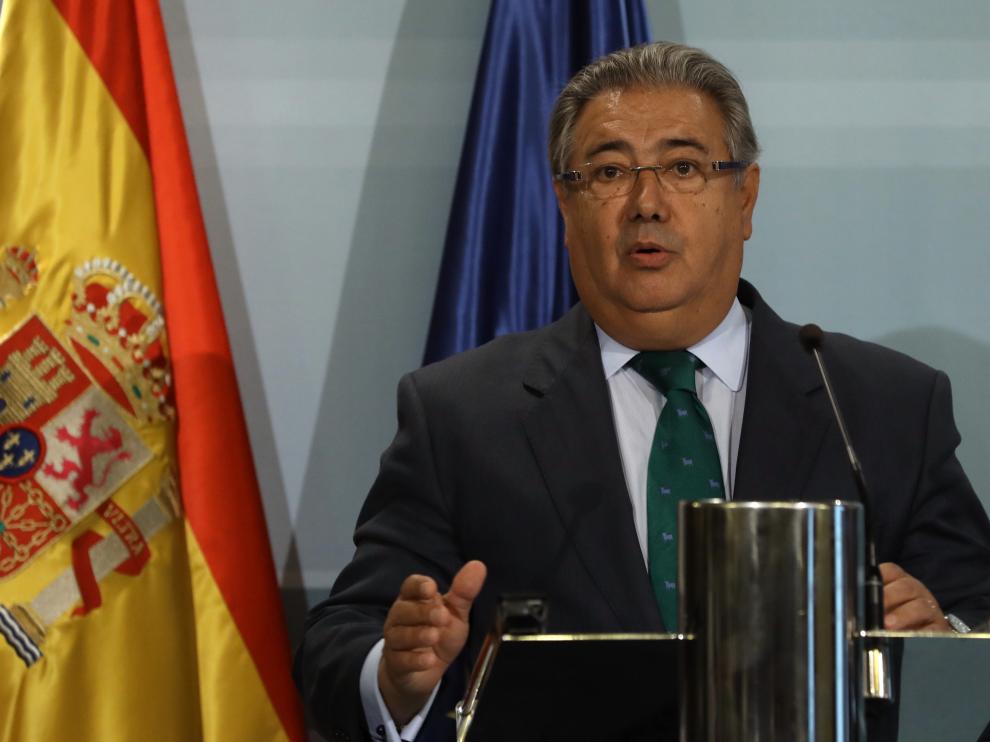 Juan Ignacio Zoido, en una rueda de prensa celebrada este lunes