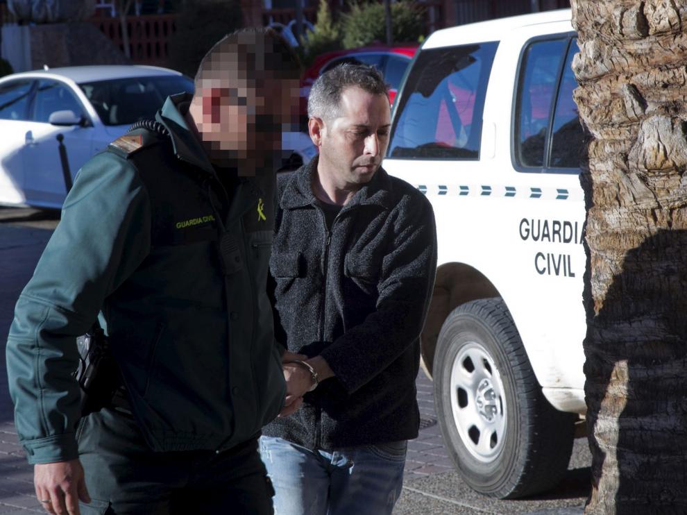 Francisco José Canela, el día que fue trasladado al juzgado de La Almunia, en enero de 2016.
