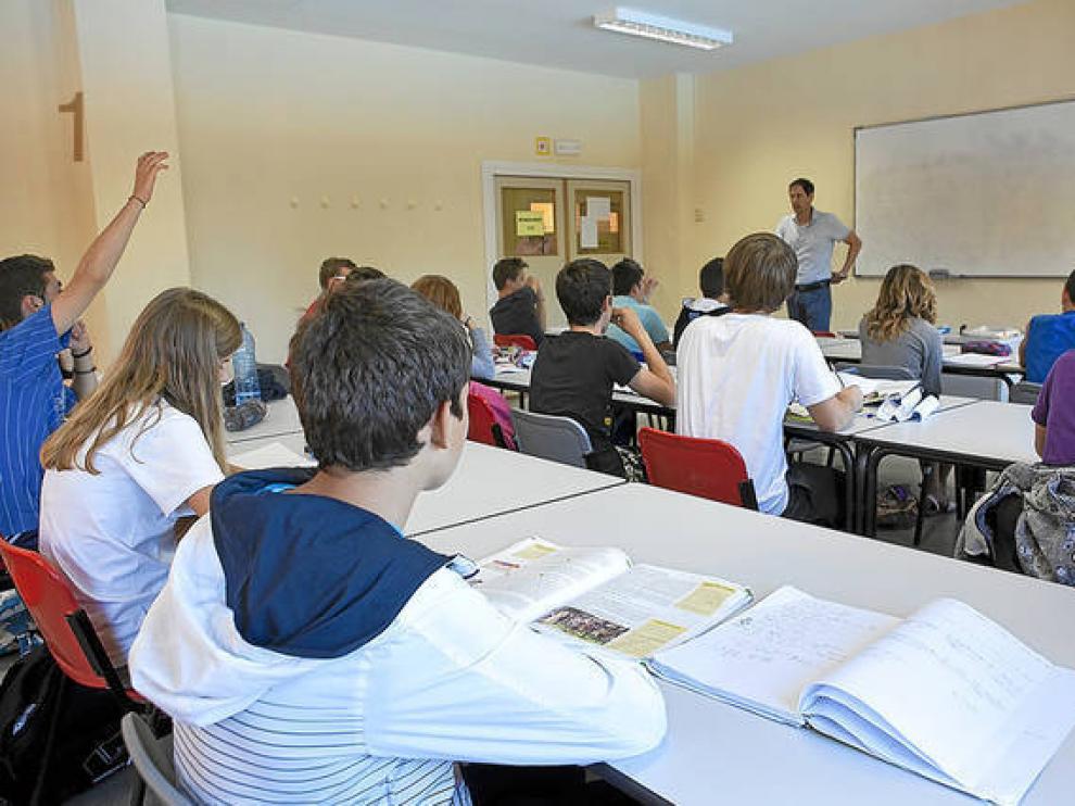 Imagen de archivo de una clase en un instituto zaragozano.