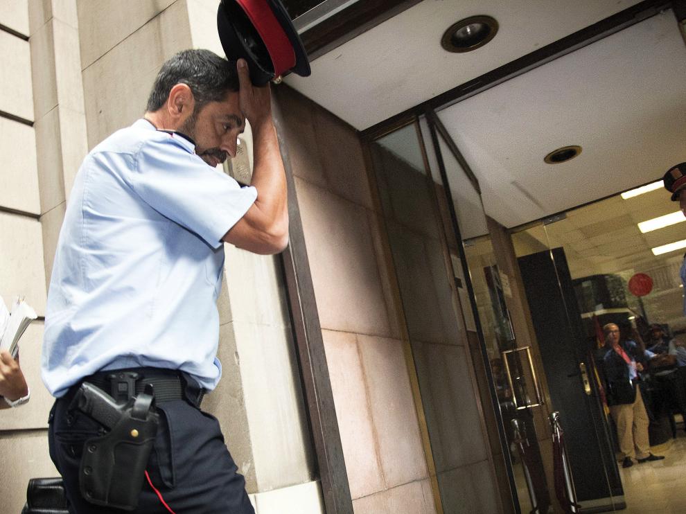 Trapero, a su llegada a la Fiscalía Superior de Cataluña.