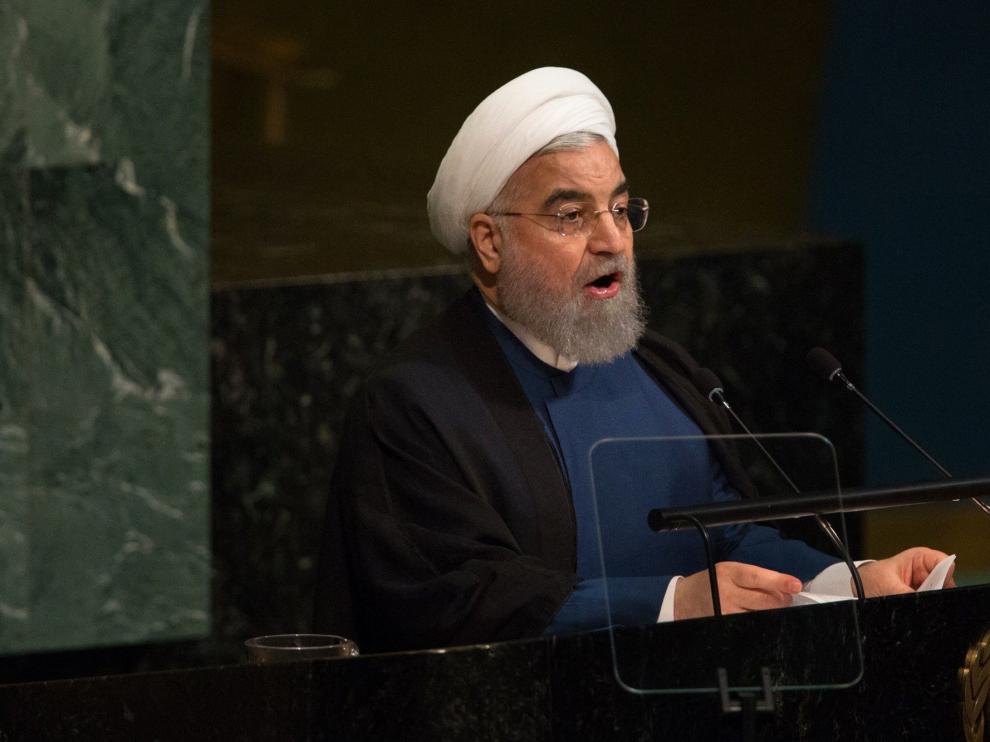 El presidente iraní, Hasan Rohaní, en la Asamblea General de las Naciones Unidas.