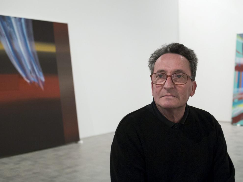 José Manuel Broto en el Museo Pablo Serrano, donde expuso su obra 'Color vivo', de la que siente orgulloso. Color y música.