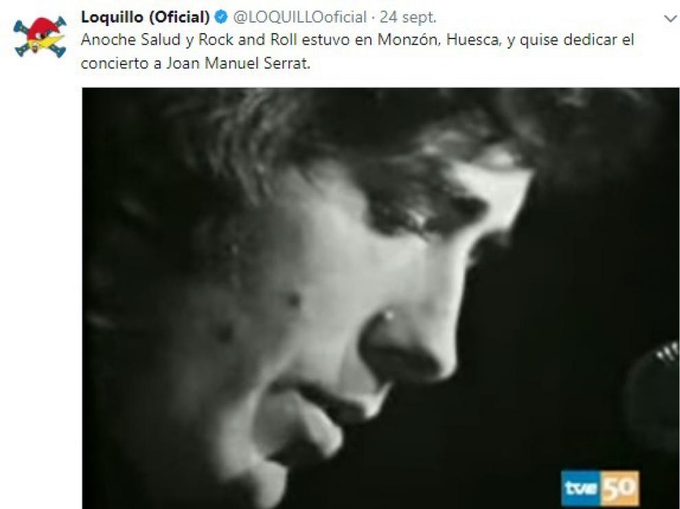 Loquillo dedica a Serrat su concierto en Monzón y recomienda leer a Marsé