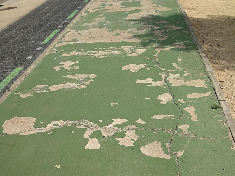 Estado actual del carril bici.