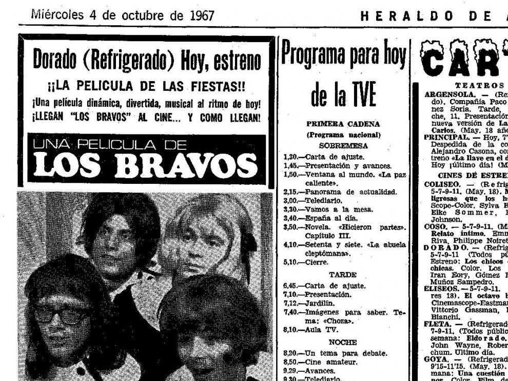 Cartel de la película anunciando el estreno el 4 de octubre de 1967.