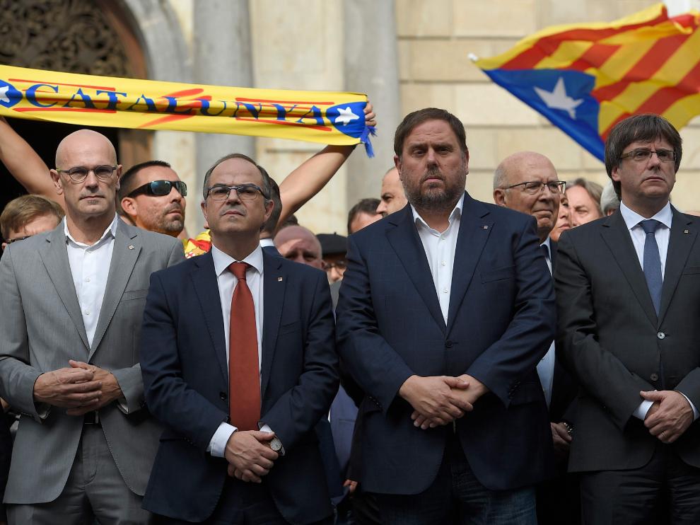 Romeva, Turull, Junqueras y Puigdemont, en una foto de archivo.