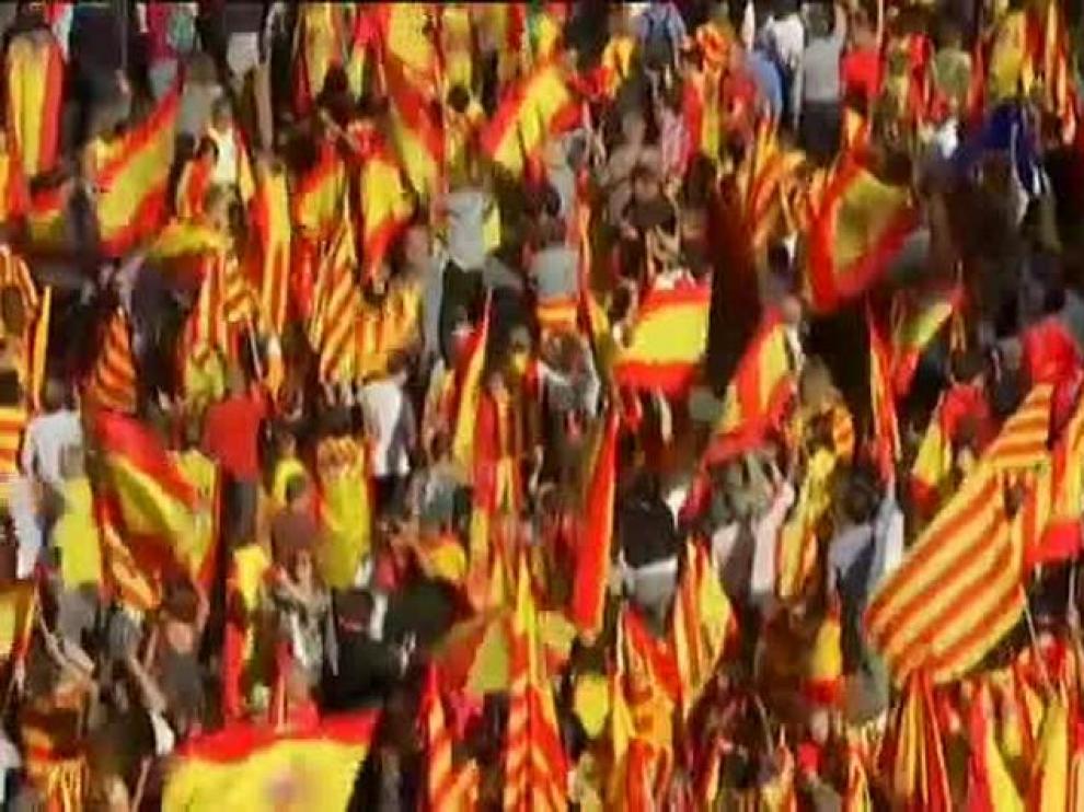 Una imagen de la última manifestación en Barcelona por la unidad de España.