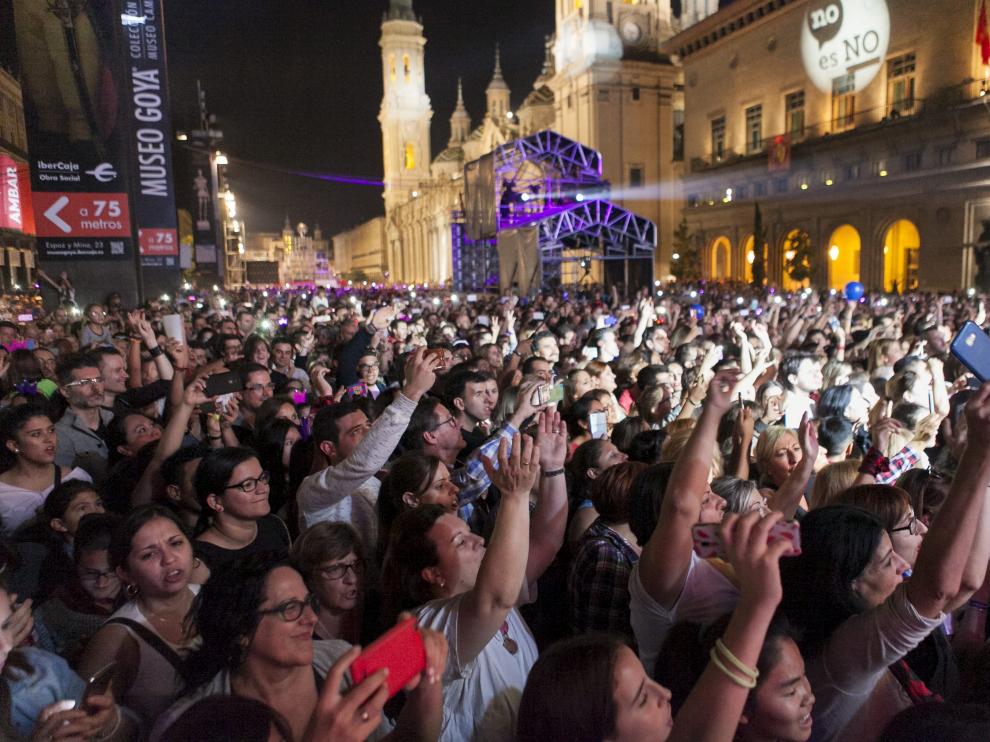 Concierto de David Bisbal en la Plaza del Pilar